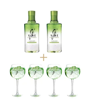 2 BOTELLAS GIN G'Vine Floraison +  4 COPAS