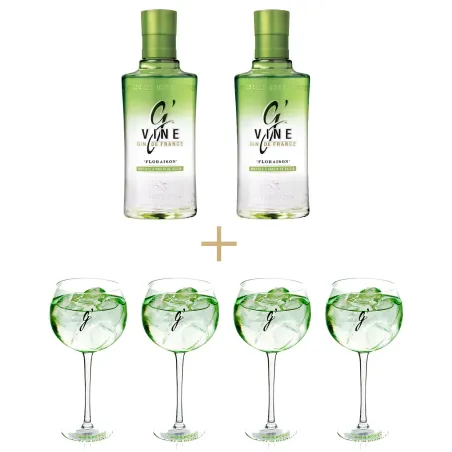 2 BOTELLAS GIN G'Vine Floraison +  4 COPAS