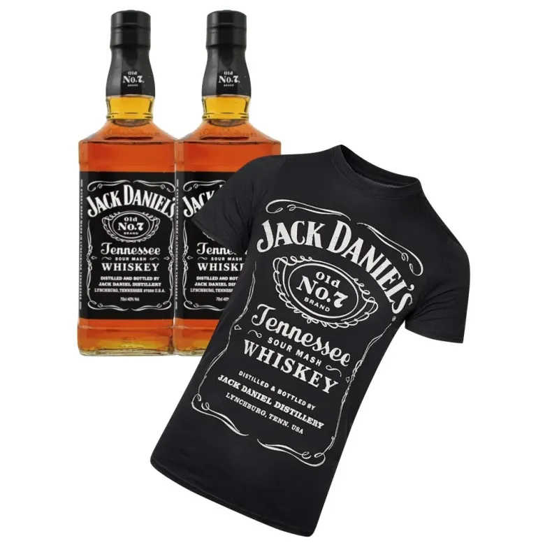 Pack 2 Botellas Jack Daniel´s 70cl. + Camiseta Jack Daniel´s