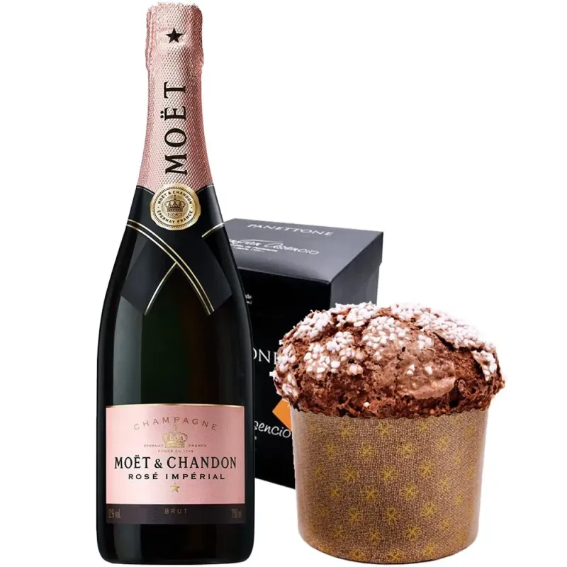 Pack Moet & Chandon Rosé  + Panettone Juanfran Chocolate y Naranja 550gr.
