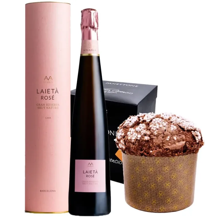 Pack Laietá Rosé + Panettone Juanfran Chocolate y Naranja 550gr.
