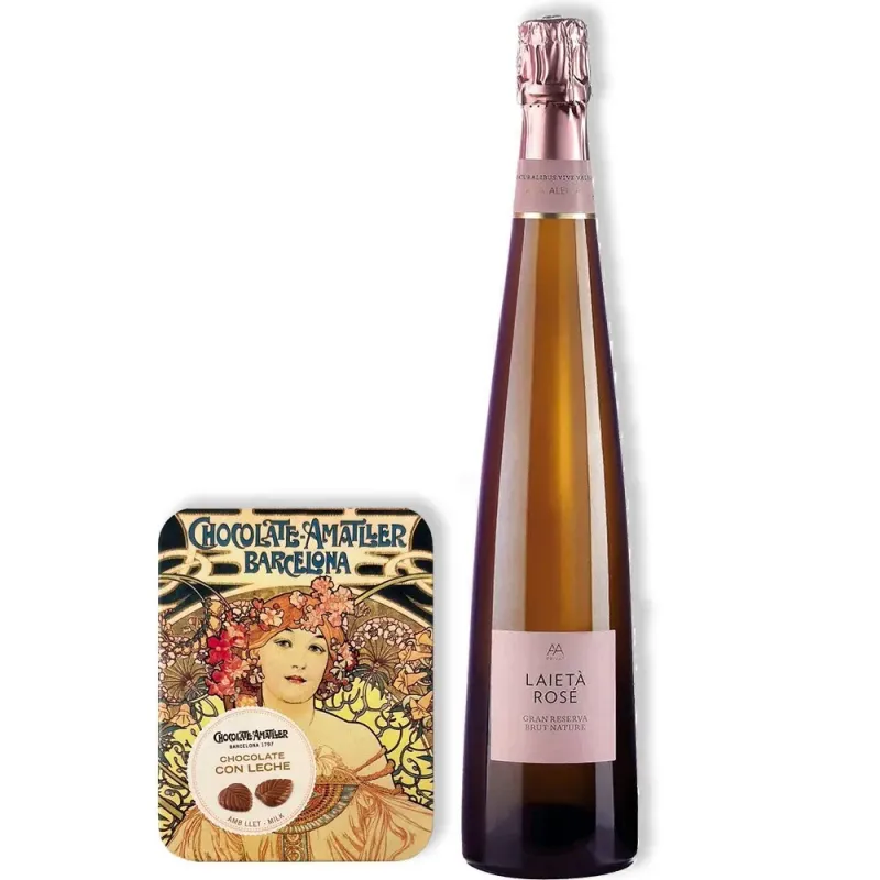 Cava Alta Alella Laietà rose + Hojas de Chocolate Amatller