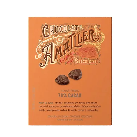 Únicos Hojas de chocolate 70% 60gr. Amatller