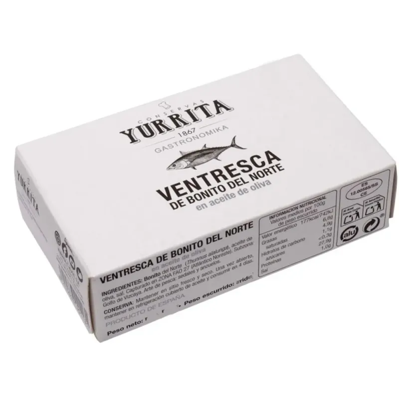 Ventresca de Bonito del Norte en  Aceite de Oliva Yurrita 112gr.