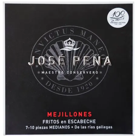 Mejillones Jose Peña Fritos Escabeche 7/10 Medianos Premium 110gr