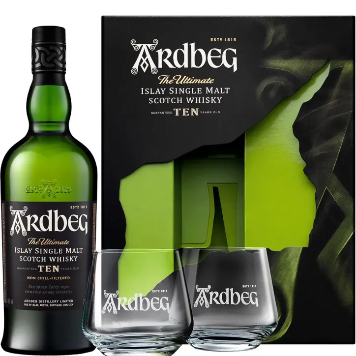 Ardbeg 10 Años + 2 copas