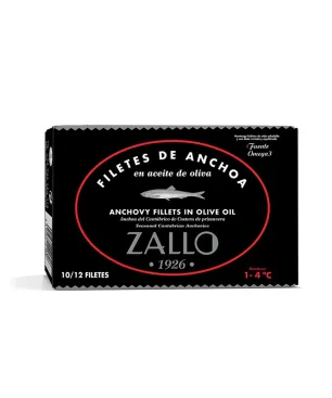 Filetes De Anchoa Del Cantabrico Zallo En Aceite De Oliva Serie Negra 10/12 45gr.
