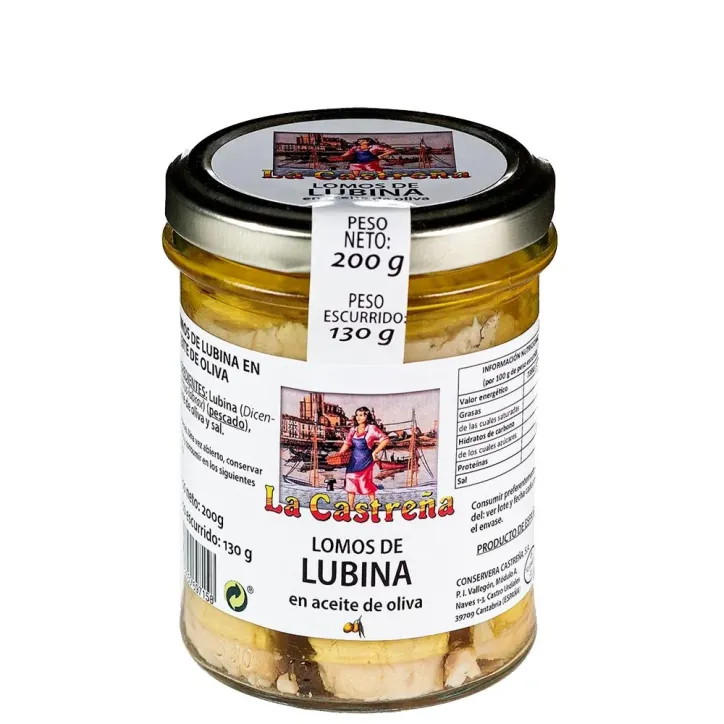 Lomos de lubina en aceite de oliva La Castreña 200gr