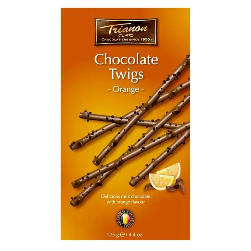 Chocolate Twigs Orange 125g.