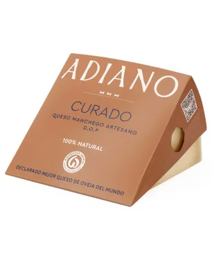 Cuña de Queso Manchego Adiano Curado en estuche de 250gr