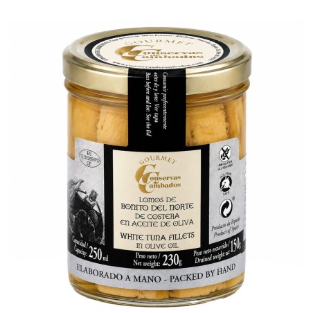 Lomos de Bonito del Norte de Costera en Aceite de Oliva Conservas de Cambados Tarro de 250ml